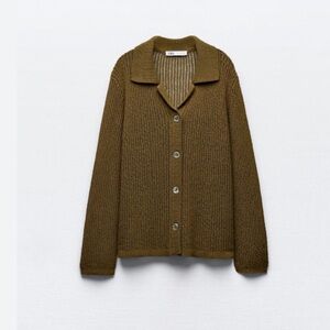 Zara Knit Polo Cardigan